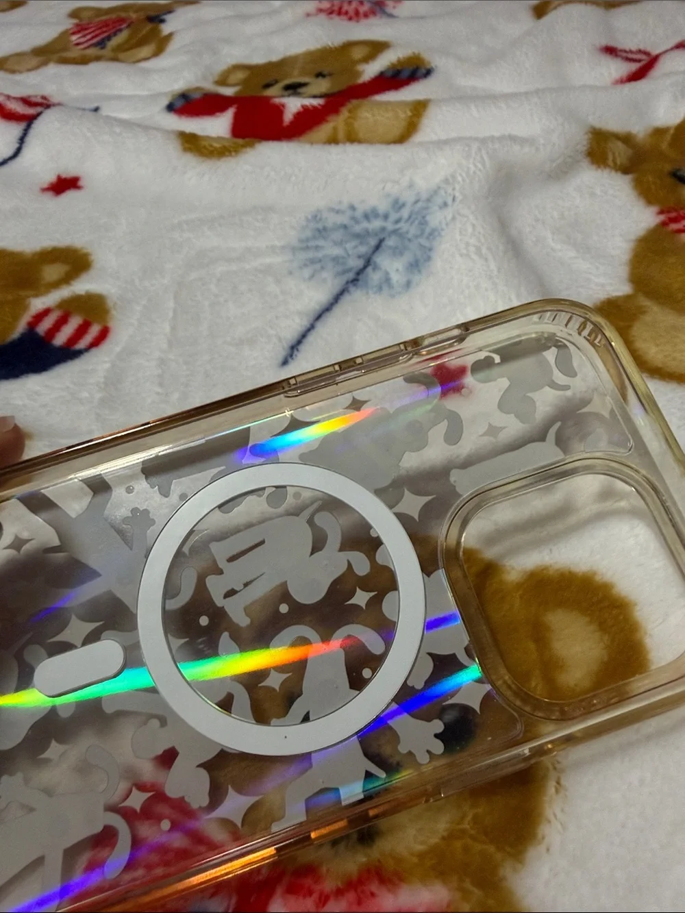 Clay dog shiny and white shimmery phone case for 15 pro max